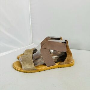 Sorel Ella II Tan Leather Flat Sandals Women’s Size 8.5